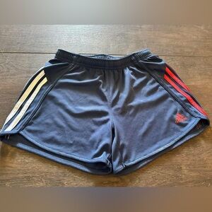 Adidas Dark Blue Shorts with Red and White Accents